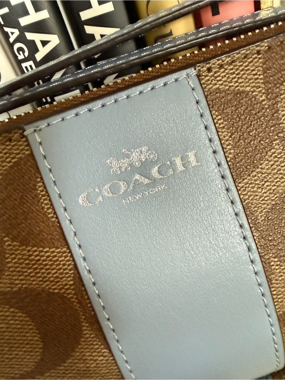Coach signature C current canvas and leather wristlet pouch - Picture 3 of 9